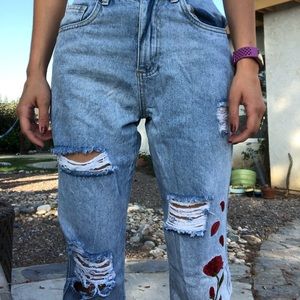 cute light washed ripped jeans
